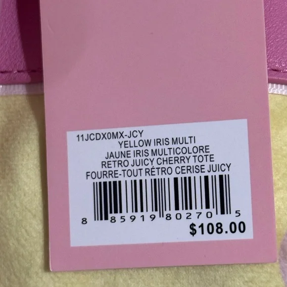 Juicy Couture Yellow Iris Multi Retro Cherry Gelato Tote Daydreamer Bag NEW NWT - Picture 4 of 15